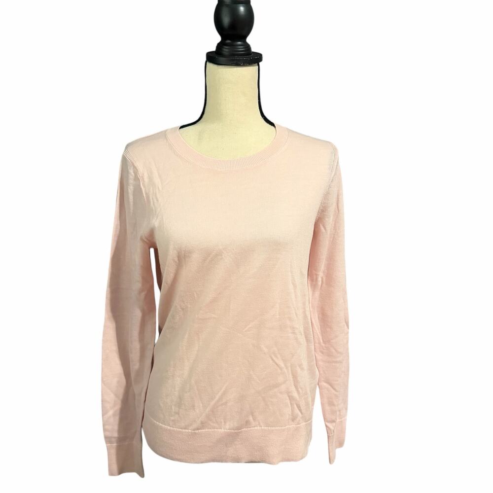 Banana Republic Wmns Soft Pink 100% Merino Wool Crewneck Sweater Sz M Classic